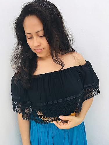 Miniatura 9 de Campesina mexican black blouse for womanSize Medium