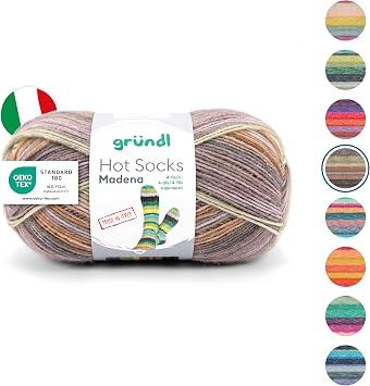 Gründl Wool Hot Socks Madena 4-Ply Sock Wool 1 Ball 100 g Brown [Energy Class A]