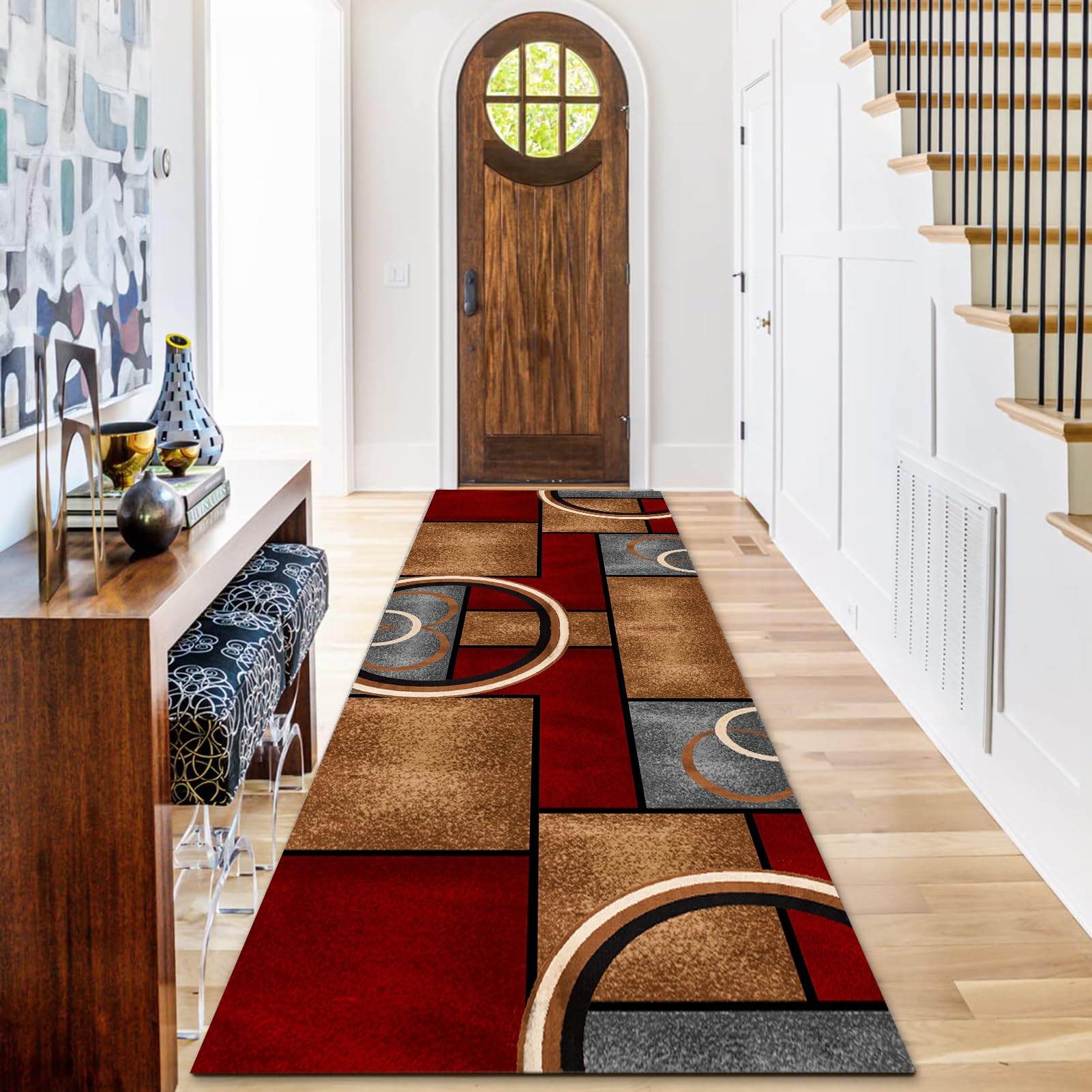 Tapis De Couloir De Couloir 1m 1.5m 2m 2.5m 3m 3.5m 4m 4.5m 5m 6m Tapis Extra Longs Pour Escaliers Entrée De Couloir, Tapis Avec Dos Antidérapant, Tapis Décoratif De Sol Lavable