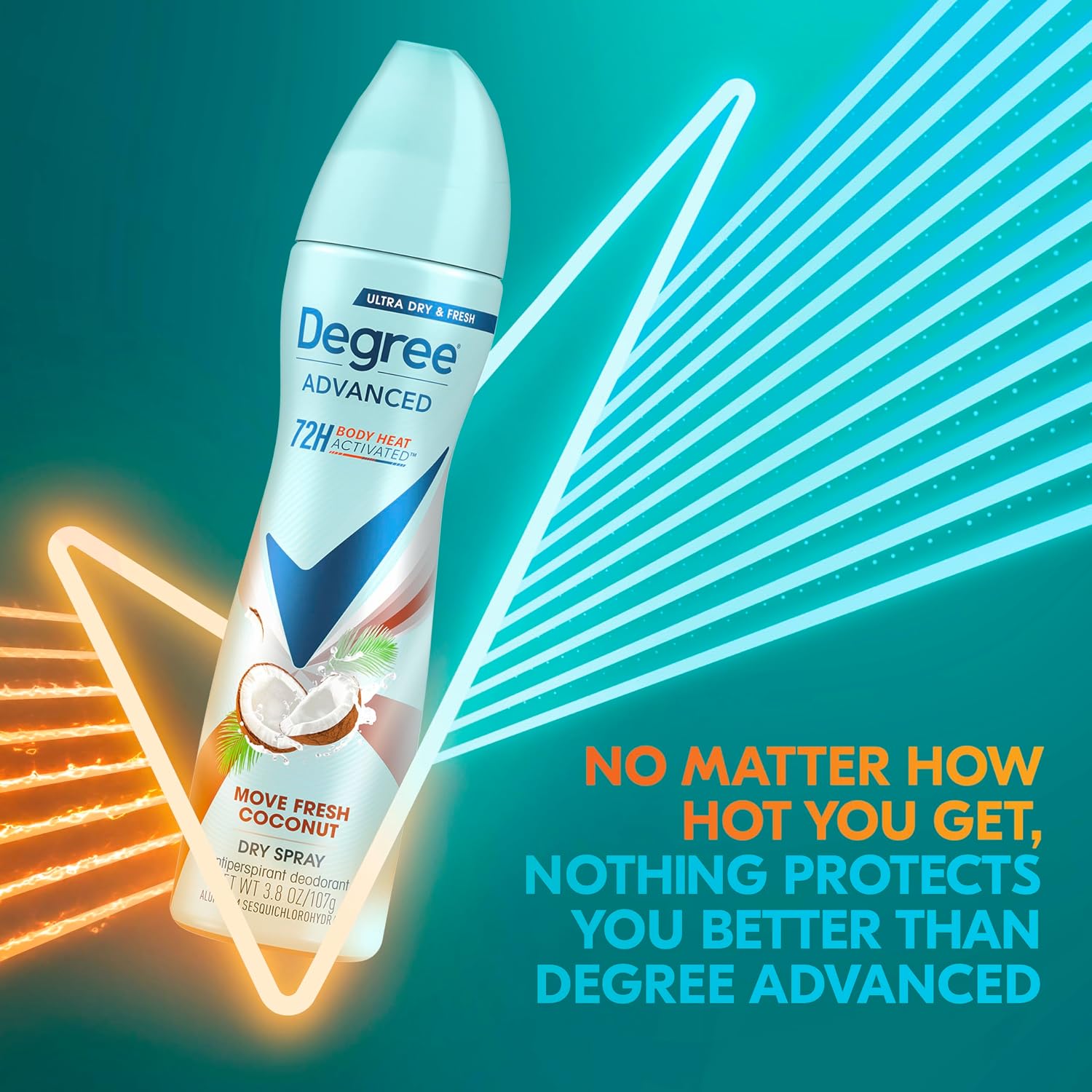 Degree Antiperspirant Deodorant Dry Spray Coconut & Hibiscus 72-Hour Sweat and Odor Protection Deodorant Spray With Body Heat Activated Technology 3.8 oz