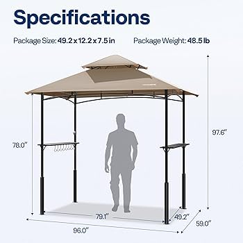 Amazon.com : VIVOHOME Grill Gazebo Outdoor BBQ Patio Canopy