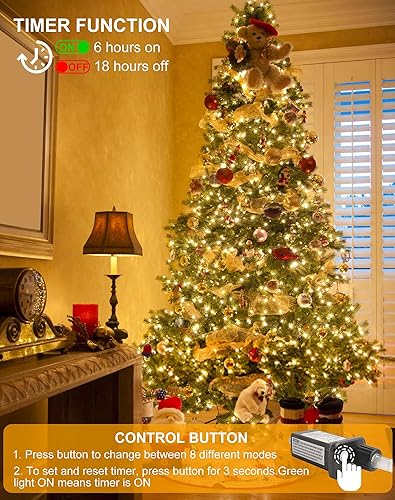 Miniatura 4 de Luces de carámbano para Navidad al aire libre, 520 LED, 49 pies, luz blanca cálida, 80 carámbanos, 2700K, con control remoto/8 modos/temporizador,