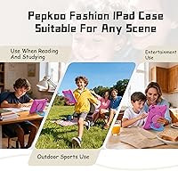 Vista 7 de Pepkoo Funda EVA anticaídas 9.7 para iPad, compatible con iPad 5ª/6ª/Air/Air2, con soporte ajustable, proporciona una protección completa de 360