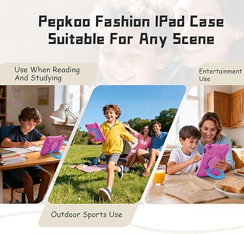 Miniatura 7 de Pepkoo EVA Anti-caída 9.7' Ipad caso, adecuado para Ipad 5th6thairair2, con soporte ajustable, proporciona 360 protección integral para Ipad.