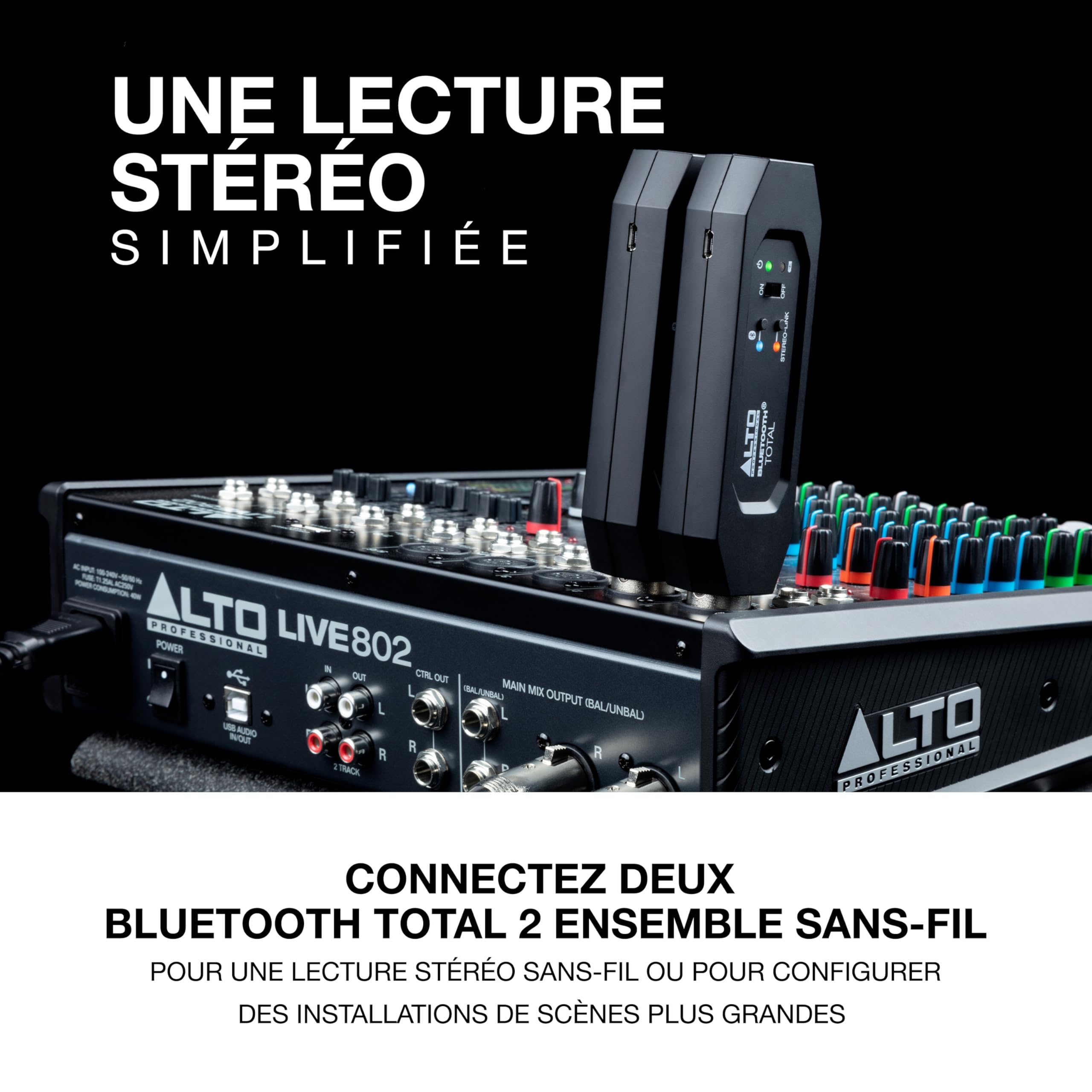 ALTO Bluetooth Total 2 - Récepteur Bluetooth XLR pour Tables de Mixage et Systèmes de Sonorisation Actifs