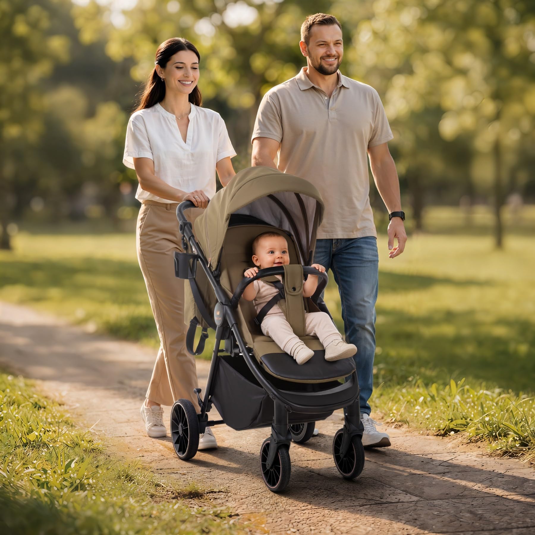 Babylux Passeggino Leggero da Viaggio ROMBO con Funzione Reclinabile, Onyx | Passeggino Pieghevole, Manubrio Telescopico, Ripiegabile In Modo Compatto, Borsa Per Pannolini E Viaggio E Altri Accessori