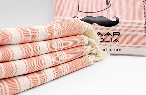 Vista 210 de Bazaar Anatolia Juego de 2 toallas de mano turcas para baño, 39 x 19 pulgadas, algodón, toallas de mano decorativas para cocina, té, yoga, cara