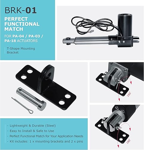 Miniatura 8 de PROGRESSIVE AUTOMATIONS Actuador eléctrico lineal de oruga de 12 V (40 pulgadas. 150 libras) Diseño innovador y carrera duradera. Para el hogar,