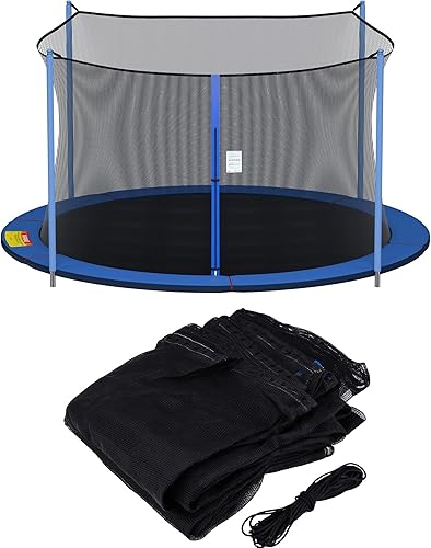 SPORTYOUTH Red de seguridad de repuesto para trampolines de 12 pies, 13 pies, 14 pies, 15 pies, con 4 6 8 postes, transpirable, resistente a la