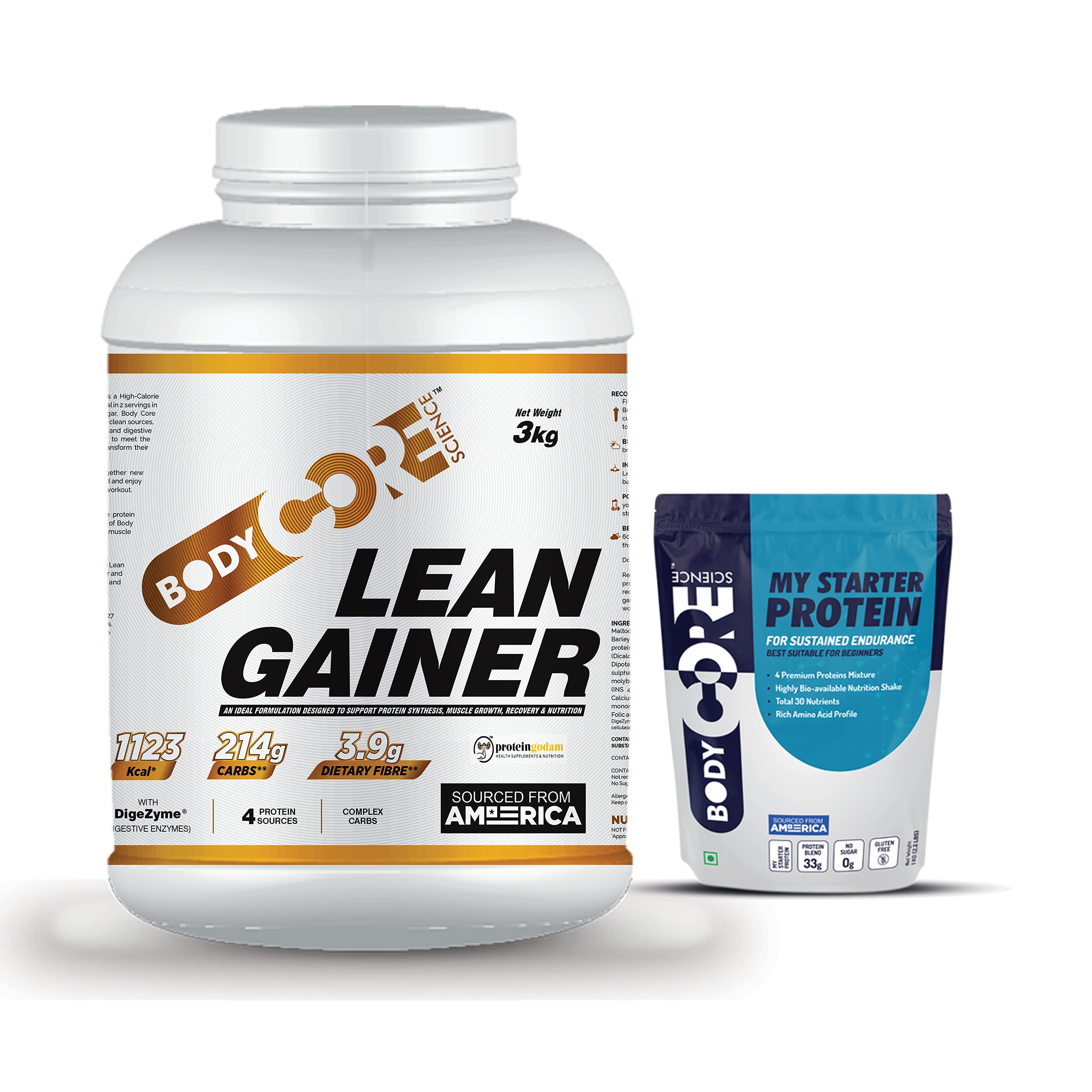 Buy Body Core Science Lean Gainer3 Kg(Strawberry) With My Starter