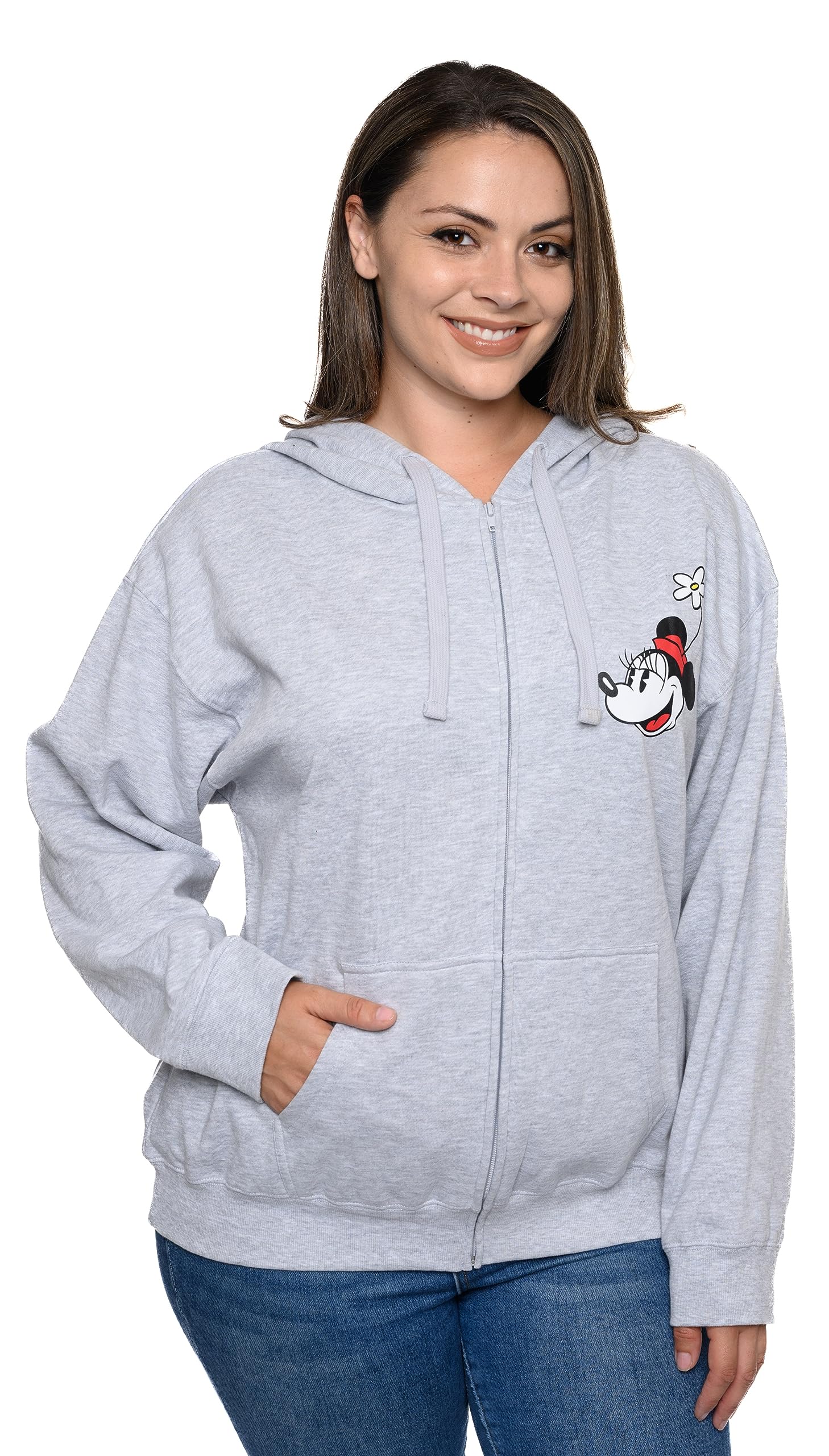 Disney Sweat à capuche pour femme Mickey et Minnie Mouse avec fermeture éclair