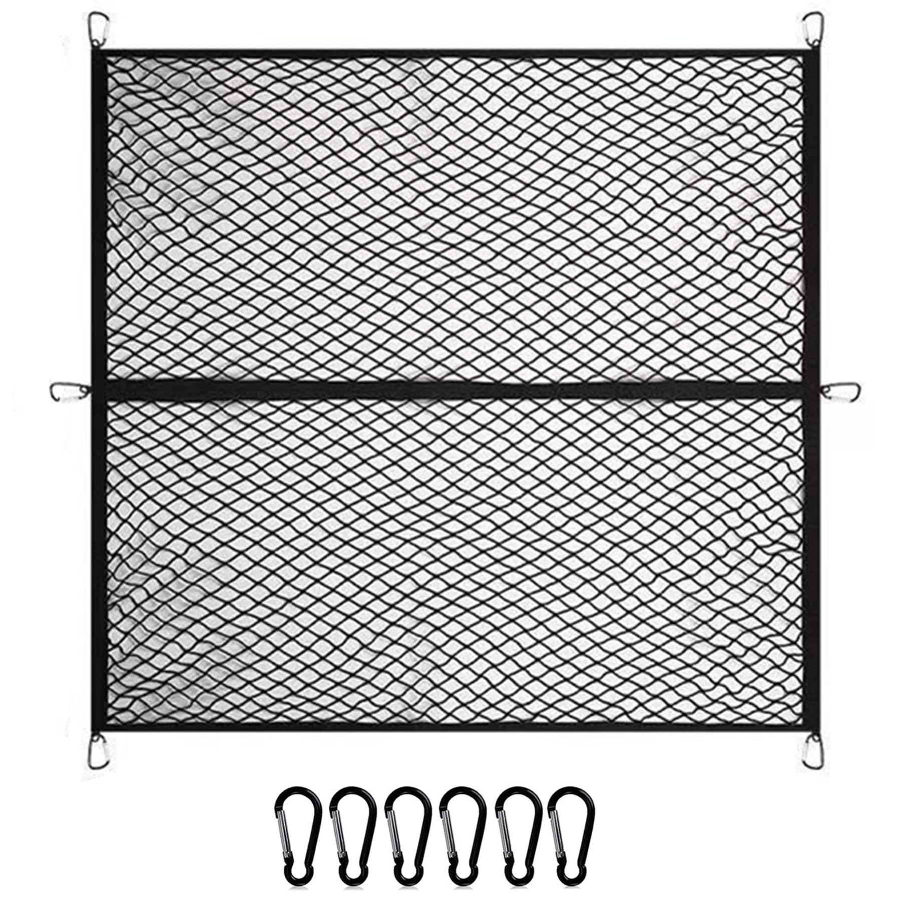 Cargo Net Suitable for Daily Light Loads of SUV Trucks,Mesh Organizer 4'x4' Stretches to 7'x7',Highly Elastic Truck Bed Net for Pickup Truck Bed
