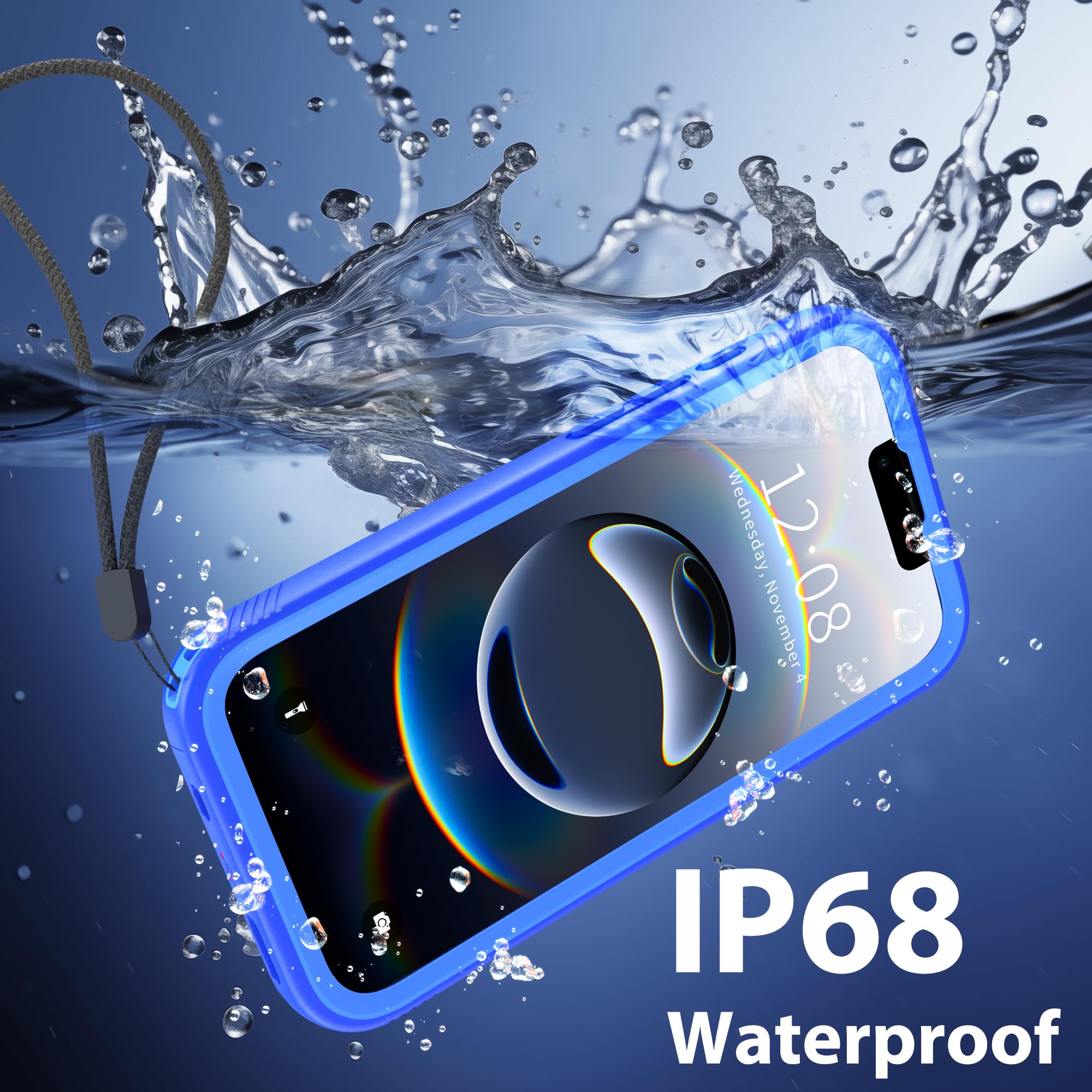 SPORTLINK Custodia impermeabile per iPhone 16e – protezione schermo integrata e protezione per obiettivo fotocamera, impermeabile fino a 2 m, resistente a cadute, antiurto, antipolvere, IP68 subacqueo