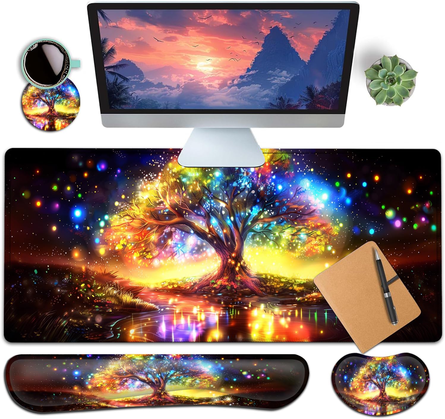 Amazon.com: Large Gaming Mouse Pad+ Keyboard Wrist Rest Set, Ergonomics ...