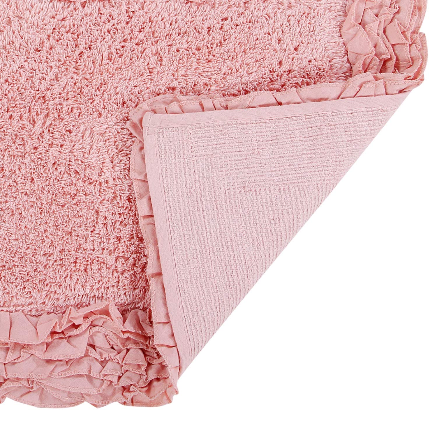 Better Trends Tappeto da bagno in 100% cotone, collezione Shaggy Border, ultra morbido, assorbente, ad asciugatura rapida, ideale per bagno, doccia, camera da letto, cane o zerbino, rotondo, 76,2 cm,