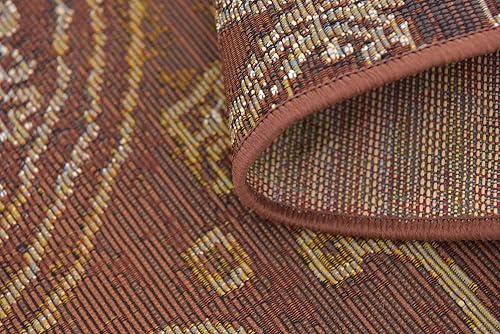 Miniatura 7 de Unique Loom - Alfombra colección de círculos abstractos, de transición para interiores y exteriores, beige, Polipropileno