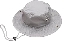 Vista 16 de Sombrero de cubeta para verano, para exteriores, para pescar, de safari, de caza, con correa ajustable