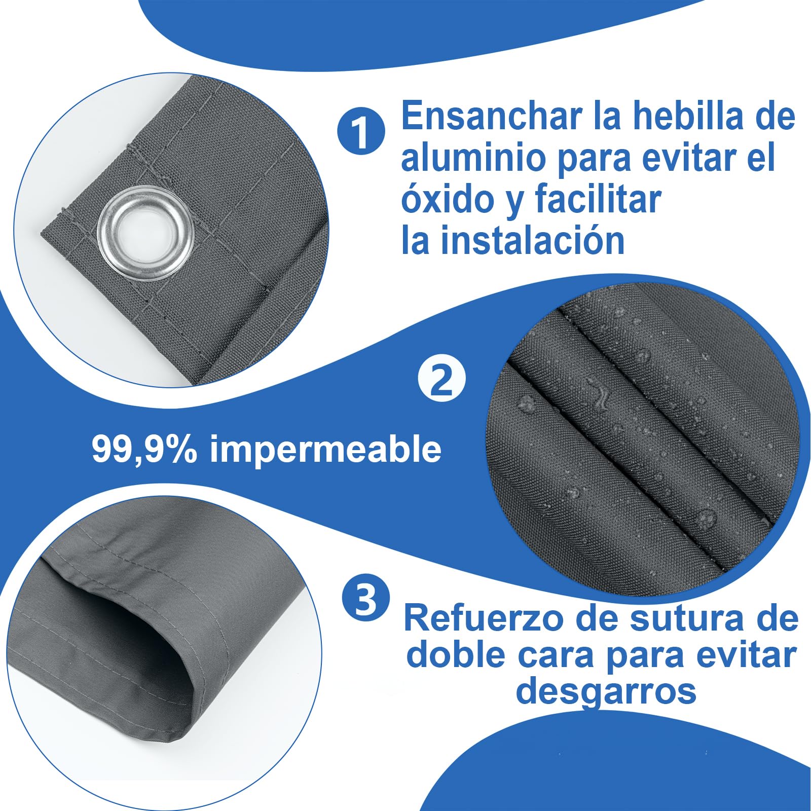 Cool Area Pantalla Privacidad para Balcón 90x500 cm Impermeable Malla de Ocultacion Protección Opaca para Jardín Exterior Terraza,Protección UV,Resistente al Viento,con Ataduras de Cables,Antracita - 4