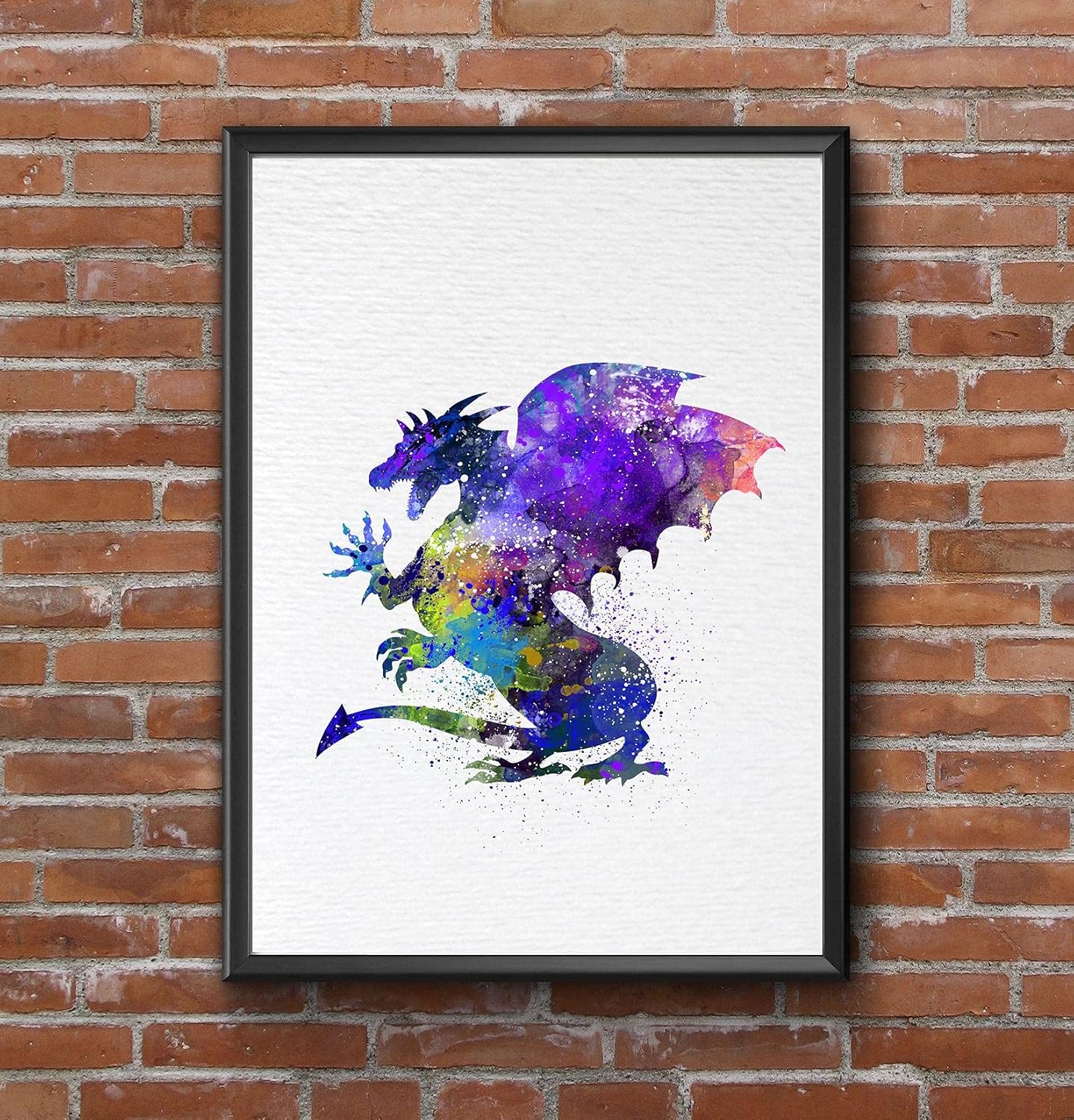 Dignovel Studios 11X14 Unframed Flying Dragon Ancient Legendary Kingdom Culture Guard Watercolor Art Print Poster Home Decor N366
