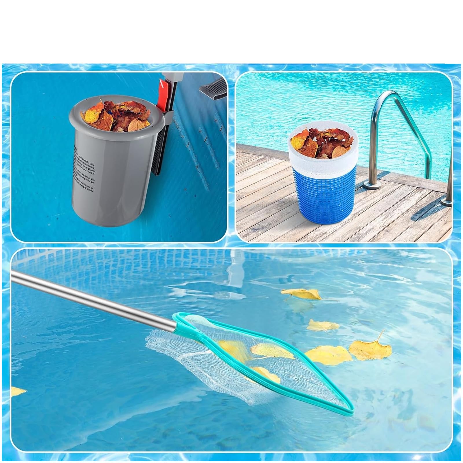 Skimmer para Piscina de Suelo Skimmer para Superficie de Montaje en Pared con Cesta Desmontable Superficie para Piscina con Soporte de Montaje Ajustable