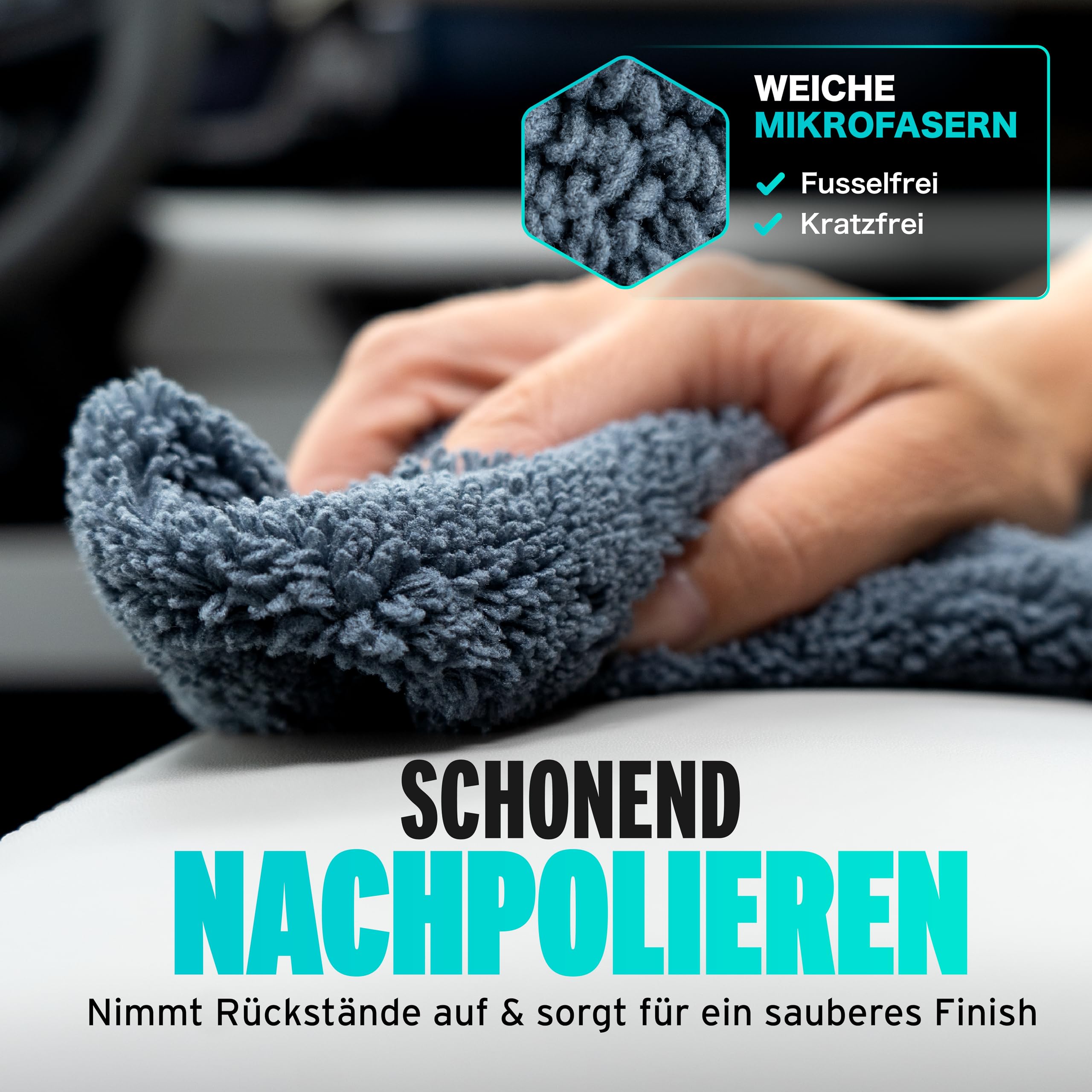 Lederpflege Set | Koch Chemie Leather Star Leder Tiefenpflege Seidenmatt 1l + Auftragsschwämme + Mikrofasertücher | Pflegemittel für Autositze Lenkrad Sofa Couch | Pflege für Auto Motorrad & Haushalt