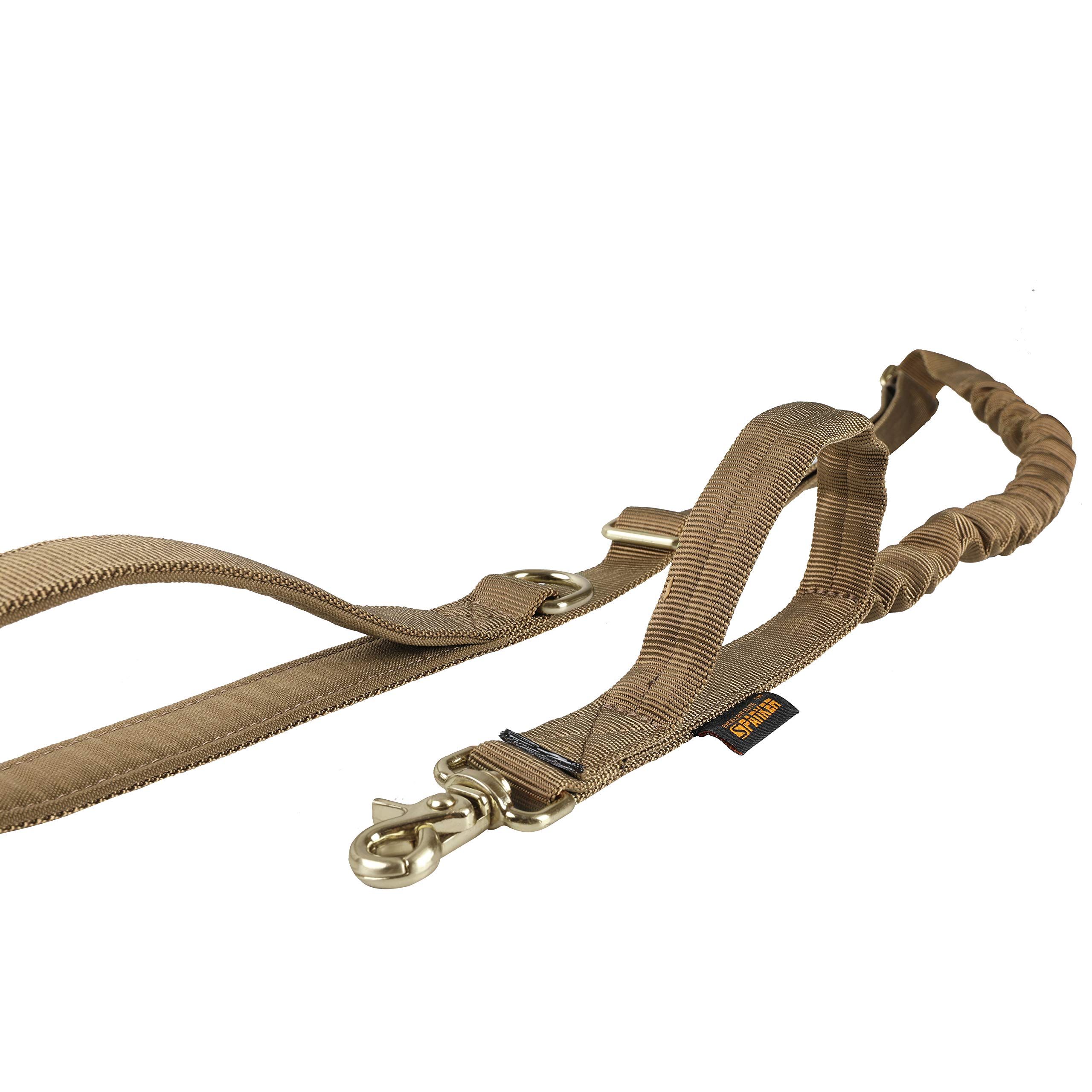 EXCELLENT ELITE SPANKER Correa de perro táctica resistente ajustable de 5 a 6 pies sin tirones de cuerda elástica con 2 asas de control acolchadas para perros medianos, grandes, XL