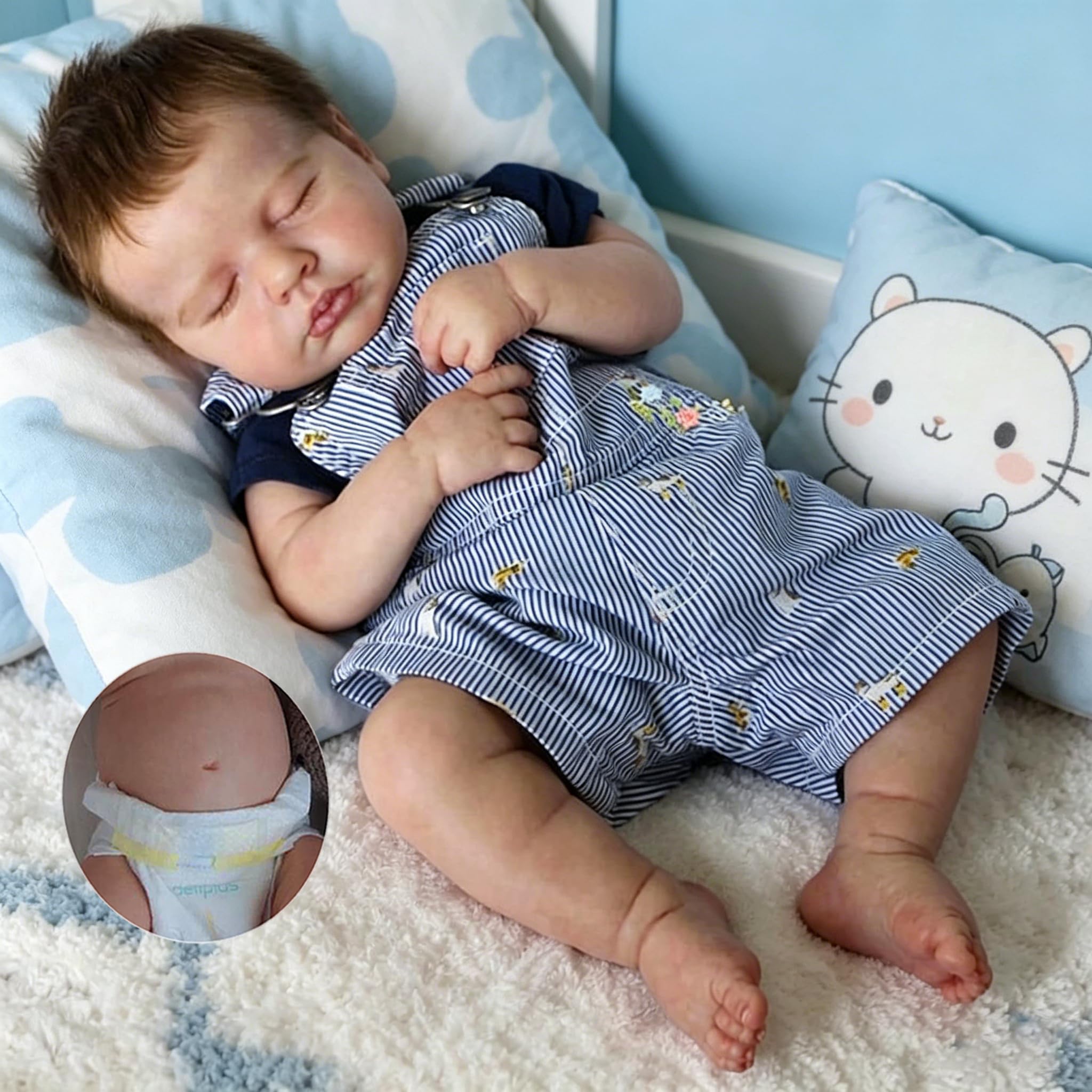 Anano Vinyl Full Body Reborn Baby Dolls - 20 Inch Realistic Newborn Baby Boys, Lifelike Real Reborn Babies, Full Vinyl Body, Reborns Newborn Boy Doll For Kids Age 3+