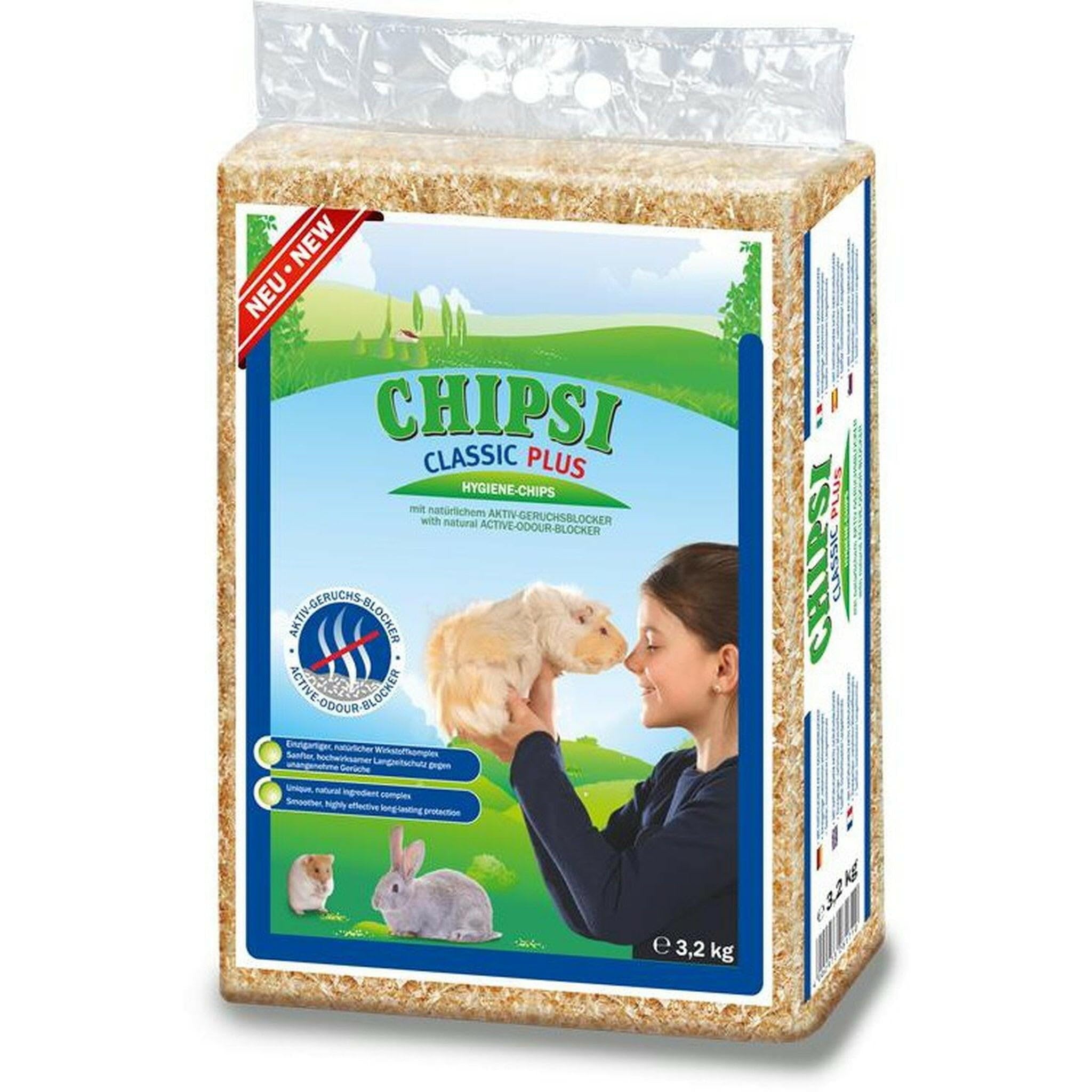 Chipsi Classic PLUS 60l, 3,2 kg "wiórowe" - wyściółka dla gryzoni, ściółka