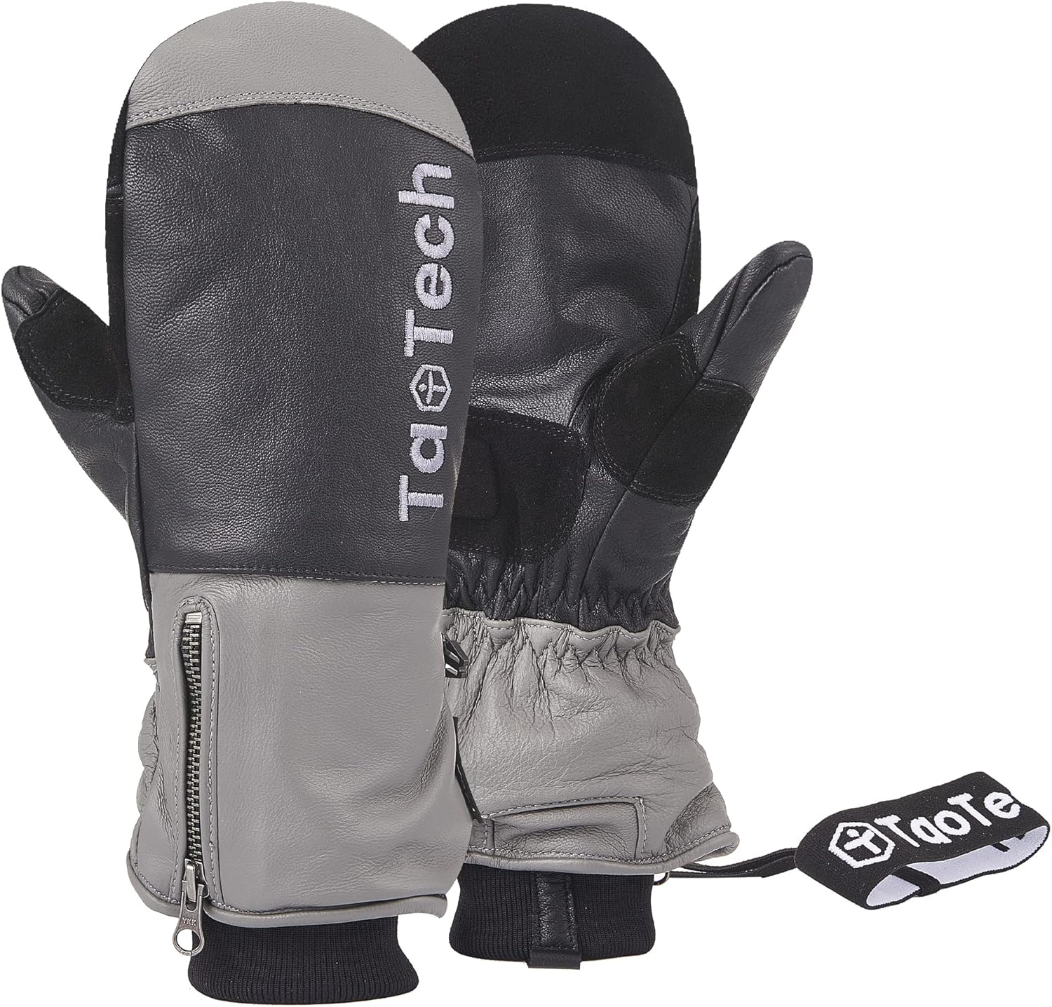 [TaoTech] Snowboarding Gloves Mittens Genuine Leather Wrist Guard Men's