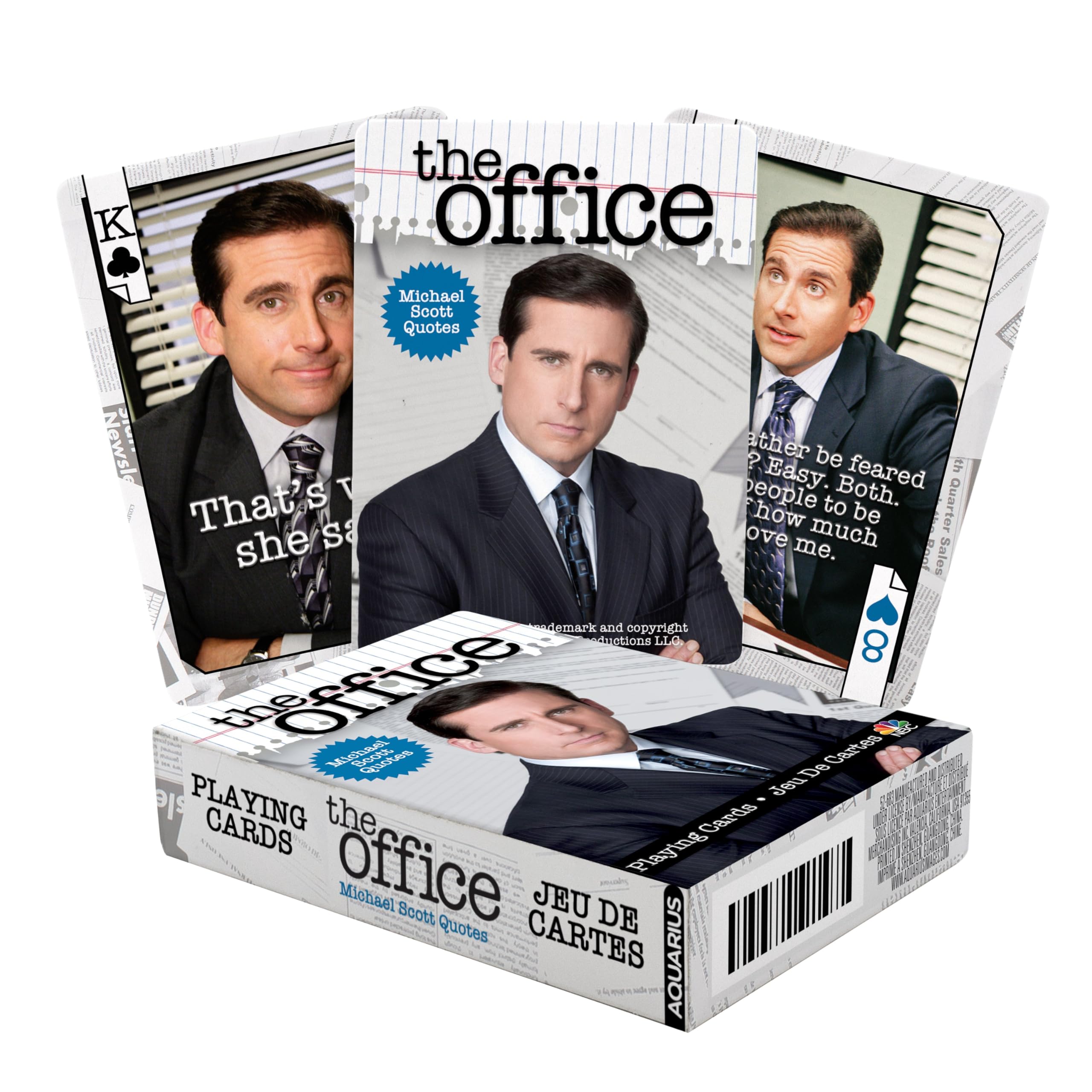 AQUARIUS The Office Michael Quotes Playing Cards - Michael Themed Deck of Cards for Your Favorite Card Games - Officially Licensed The Office Merchandise & Collectibles - Poker Size , White