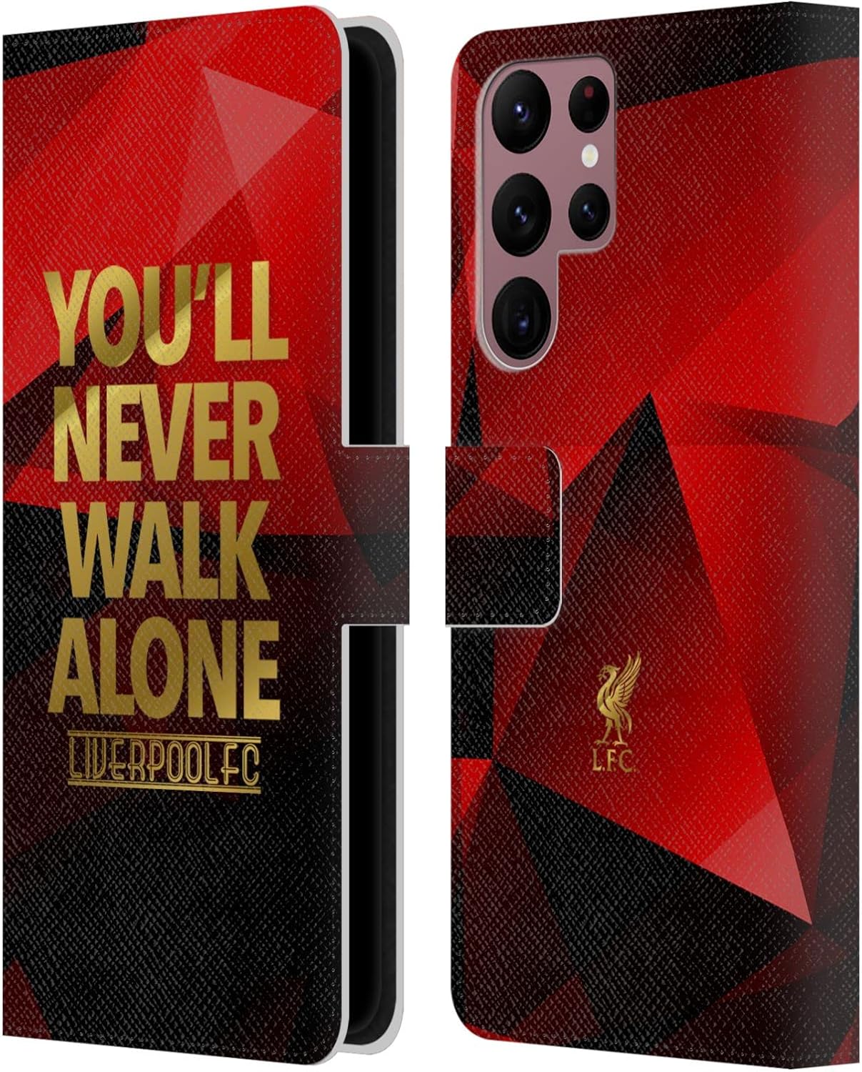 Head Case Designs Officially Licensed Liverpool Football Club Vintage Plate Anfield Liver Bird YNWA Leather Wallet Case Compatible with Samsung Galaxy S22 Ultra 5G