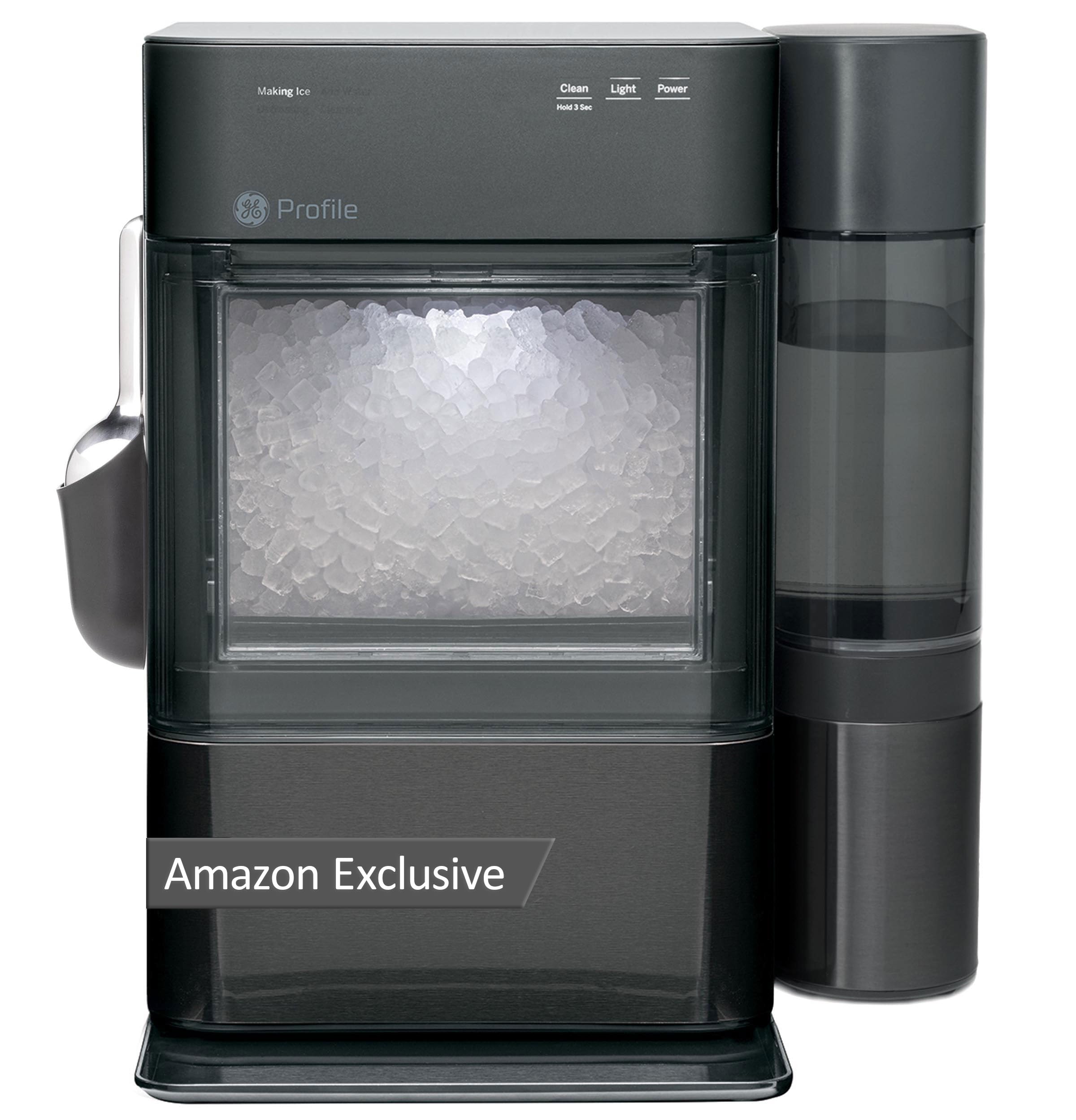 Photo 1 of GE Profile Opal Ultra, Countertop Nugget Ice Maker, 1 Gal XL Side Tank, *Amazon Exclusive*, 38 lbs/Day, Pebble Pellet Crushed Ice Machine, WiFi Black Stainless Steel