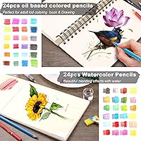 Vista 4 de KALOUR 106 Coloring Sketching Kit Set - Art Supplies with Sketchbook & Watercolor Paper - Include Drawing Tutorial