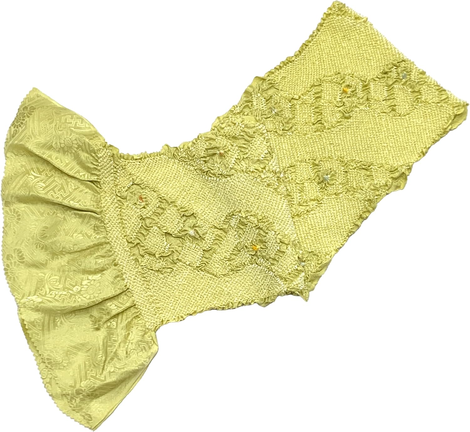 [京都室町st．] 帯揚げ 成人式 振袖用 正絹 柄総絞りの帯あげ(単品) yu「女郎花色、花柄」FOB694