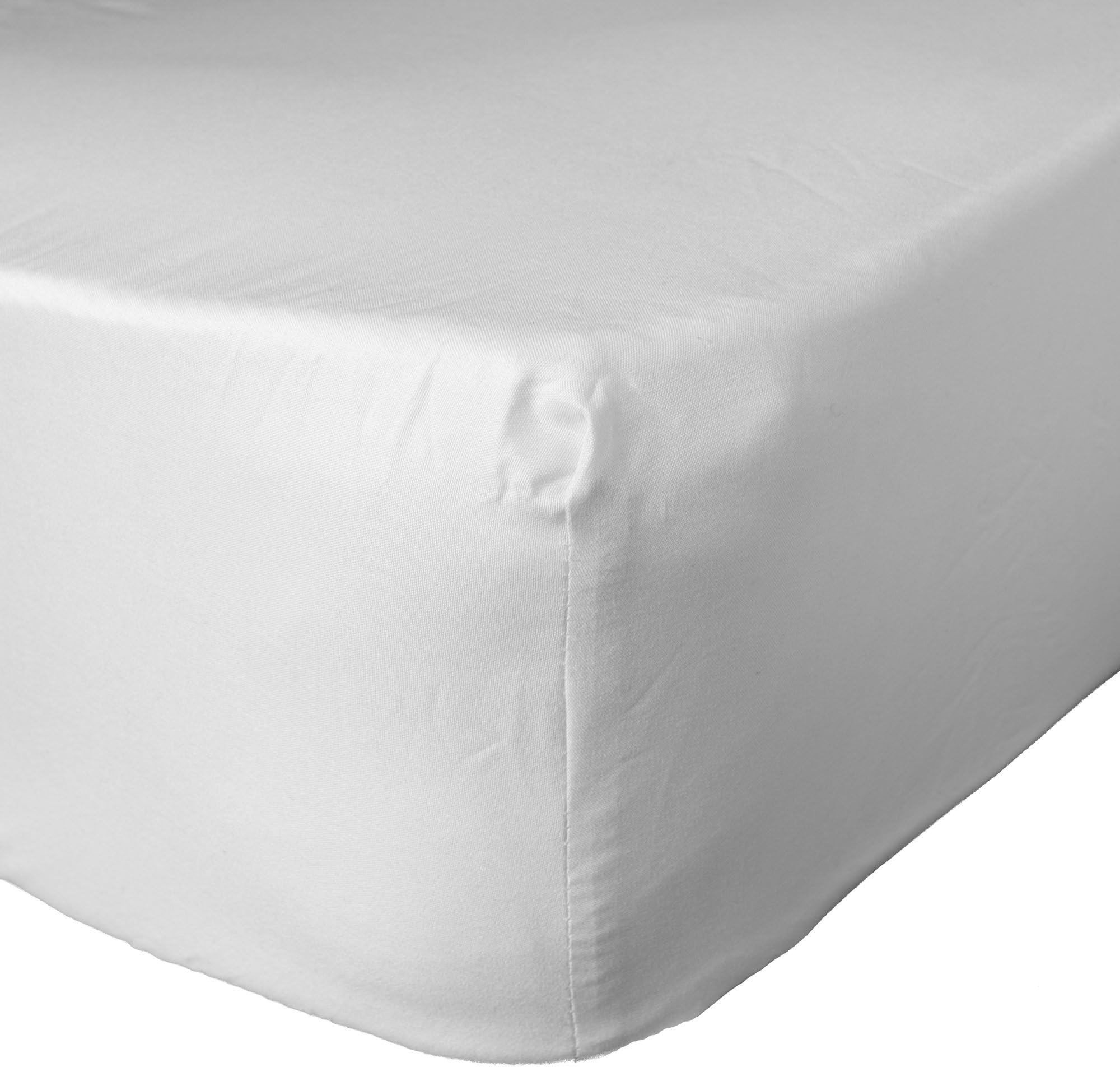 BrentfordsPlain Dye Bed Fitted Sheet Soft Microfibre, White, Single