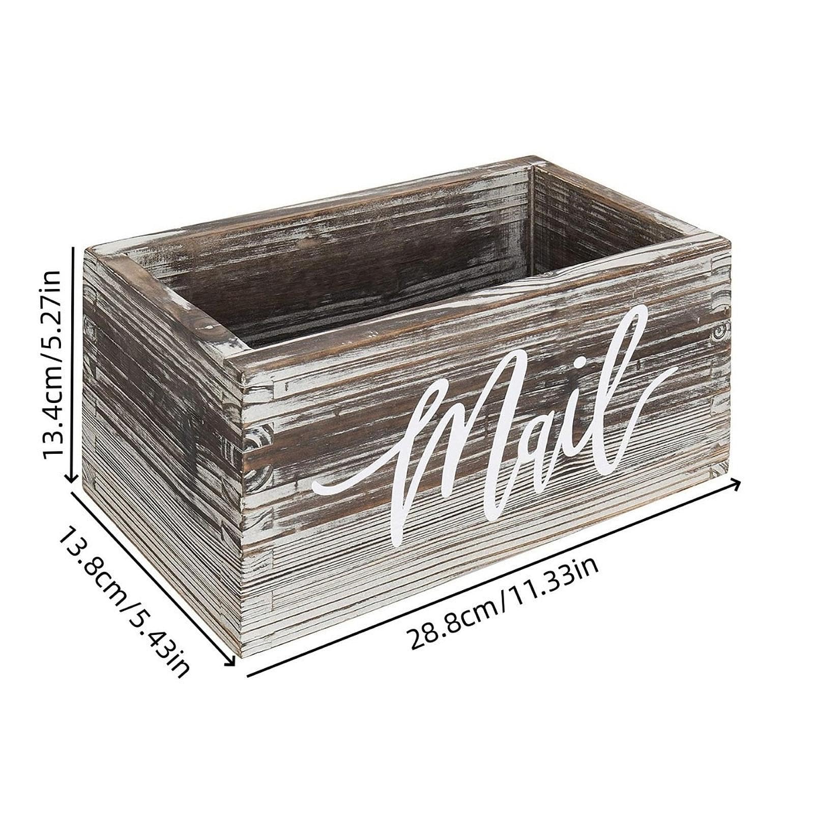 Colcolo Porte-courrier, organiseur de dossiers, porte-enveloppes en bois rustique compact, organiseur de lettres pour comptoir, clés, cahiers, bureau, A