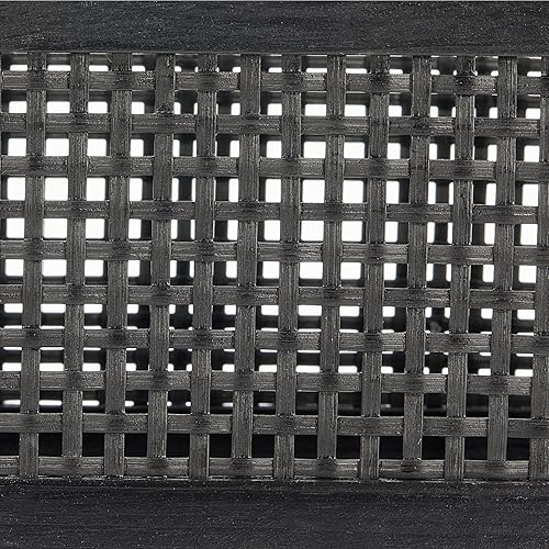 Miniatura 5 de mDesign Caja de almacenamiento de madera decorativa mediana, cesta organizadora de madera de pino rústica con asas integradas para despensa de