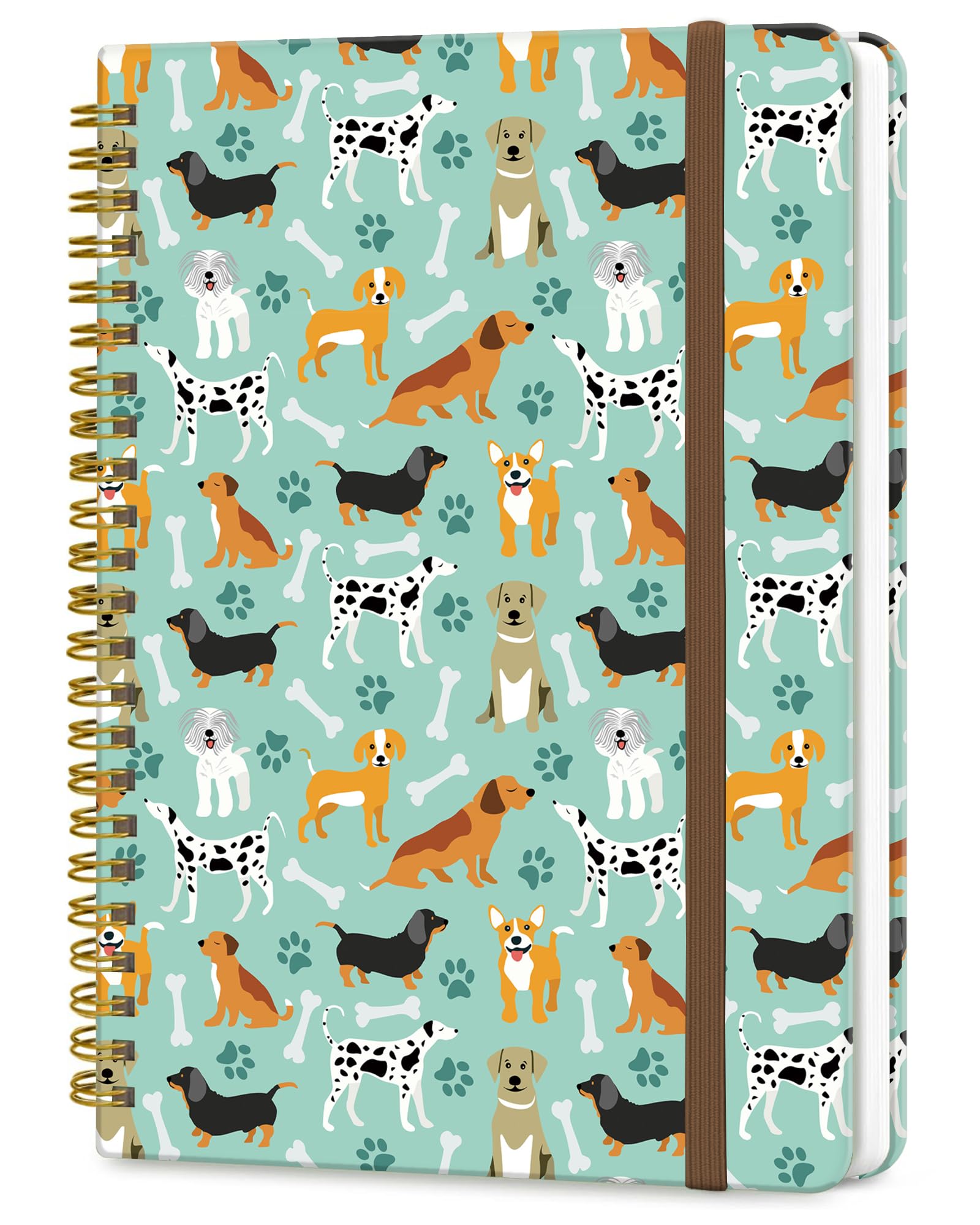 DHGPTS Spiral Journal Notebook, A5 Cute Notebooks for Women Men, College Ruled Hardcover Notebook for Work & Note Taking, 60 Pages Double-Wire