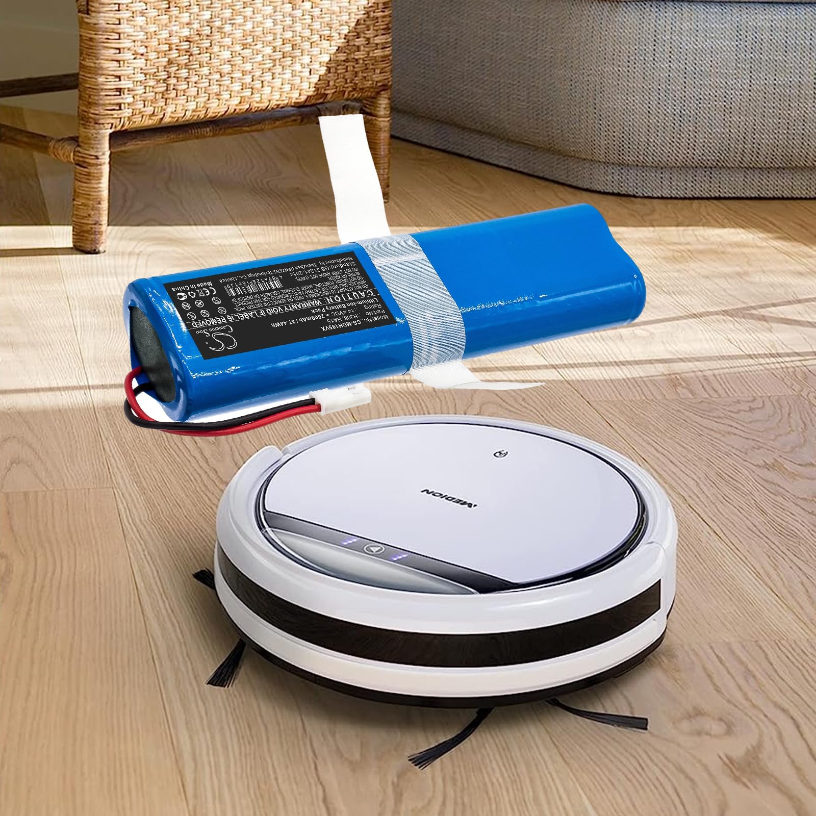 Vervangende accu voor Medion MD 18500, 18501, 18600 stofzuiger thuisrobot 14 ,4 V 3200 mAh Li-Ion