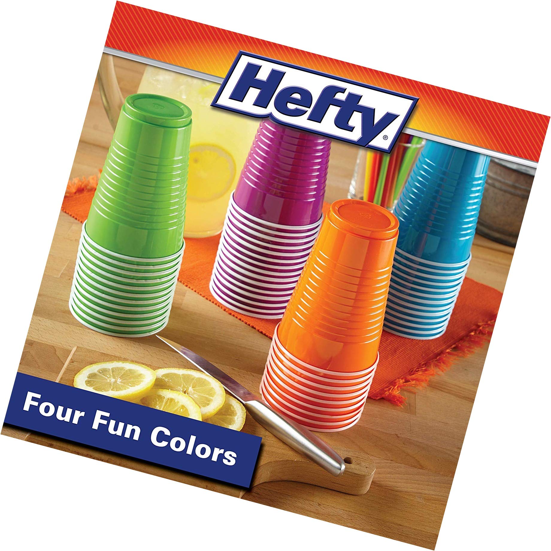 Buy Hefty Disposable Plastic Cups in Assorted Colors 16 Oz, 100Count