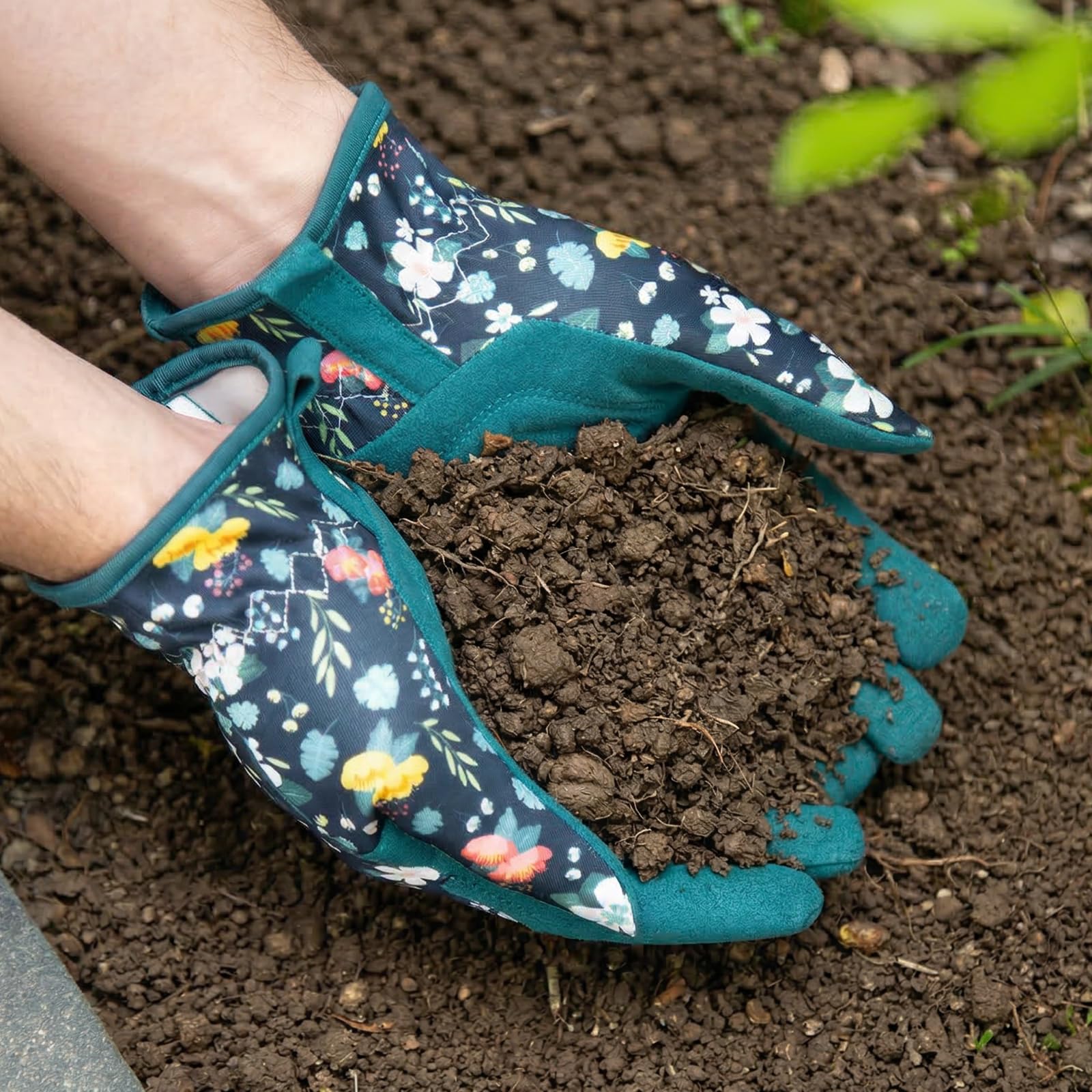 Baidast Guantes de jardinería para mujer, guantes de jardín para mujer, a prueba de espinas, regalos para mujeres, excavación, plantación, poda, deshierbe (azul)