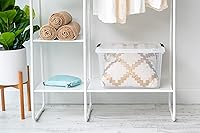 Vista 5 de IRIS USA - Contenedores de almacenamiento de plástico apilables de 40 cuartos de galón con tapas y hebillas de cierre, paquete de 4