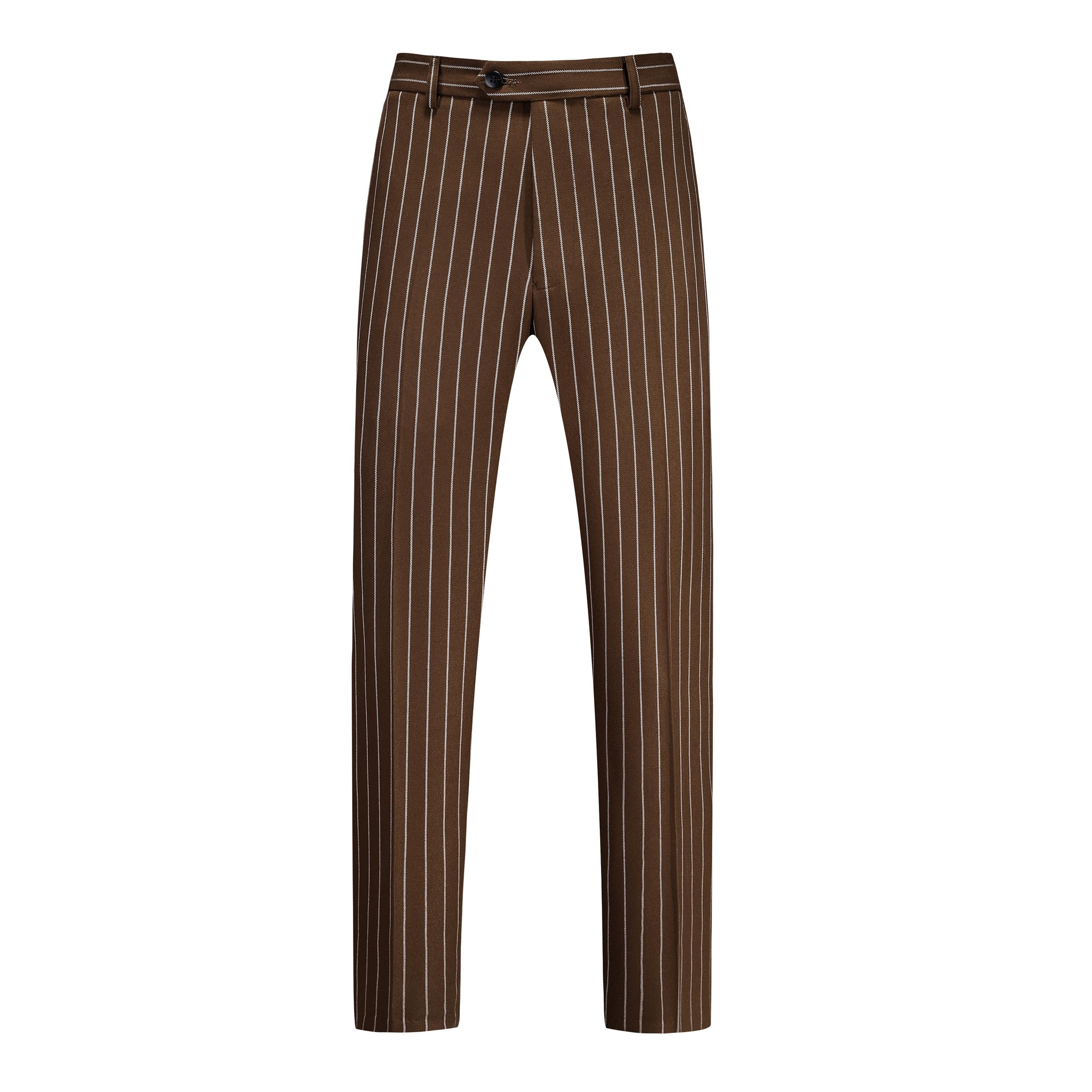 MOGU Mens Striped Slim Fit Dress Pants Lightweight Flat Front Pinstripe Suit Trousers Business Casual Slacks