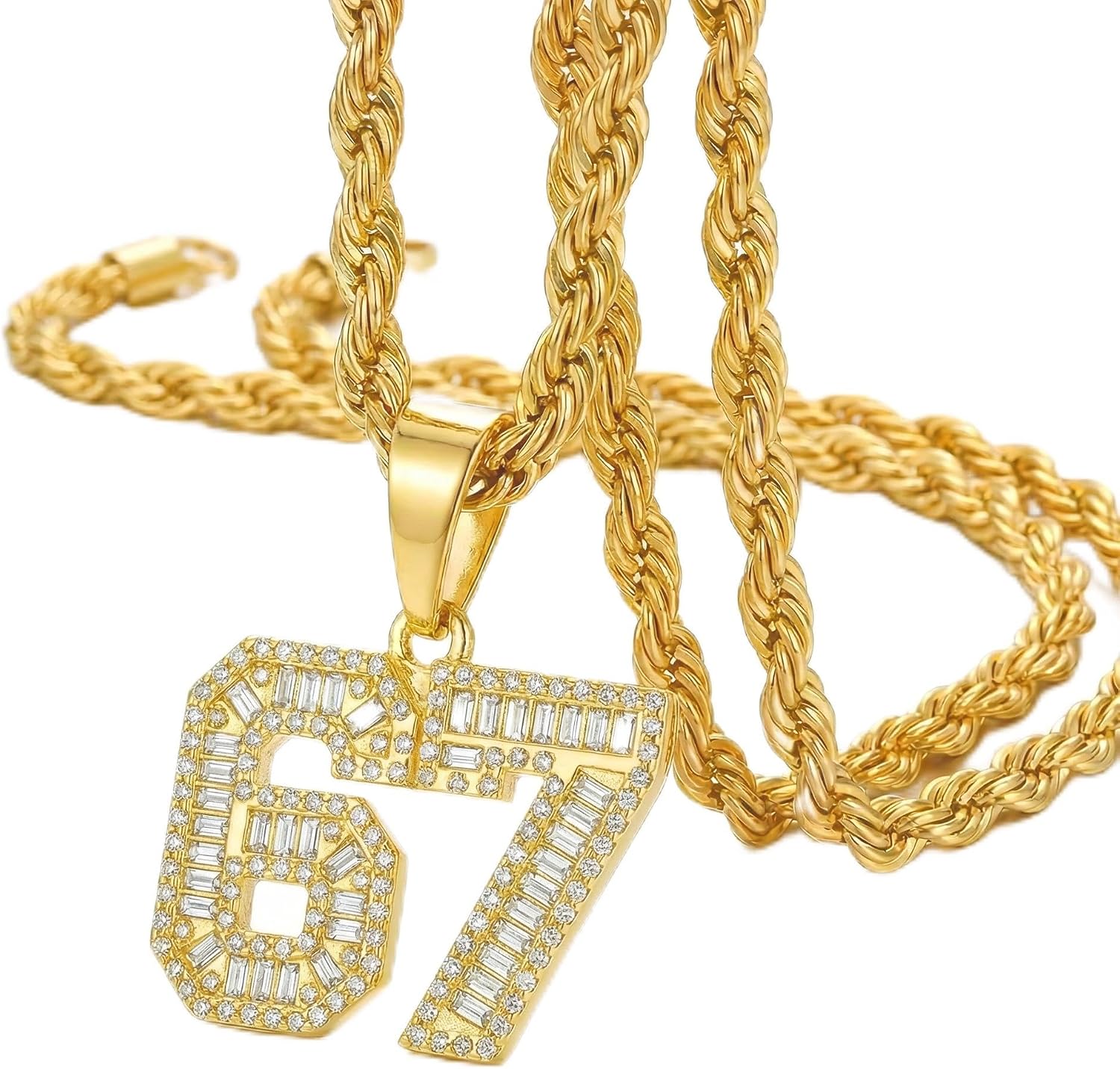 67 Chain 67 Necklace Steel Necklaces for 67 Number Chunky Chain Sport Necklace