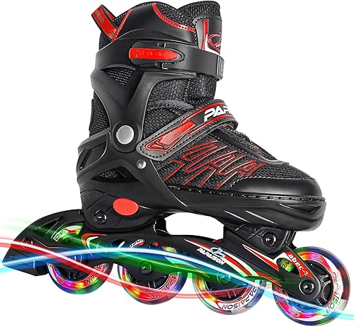 Patines en línea ajustables para niños y adultos, patines con ruedas iluminadoras, para niñas y niños, hombres y mujeres