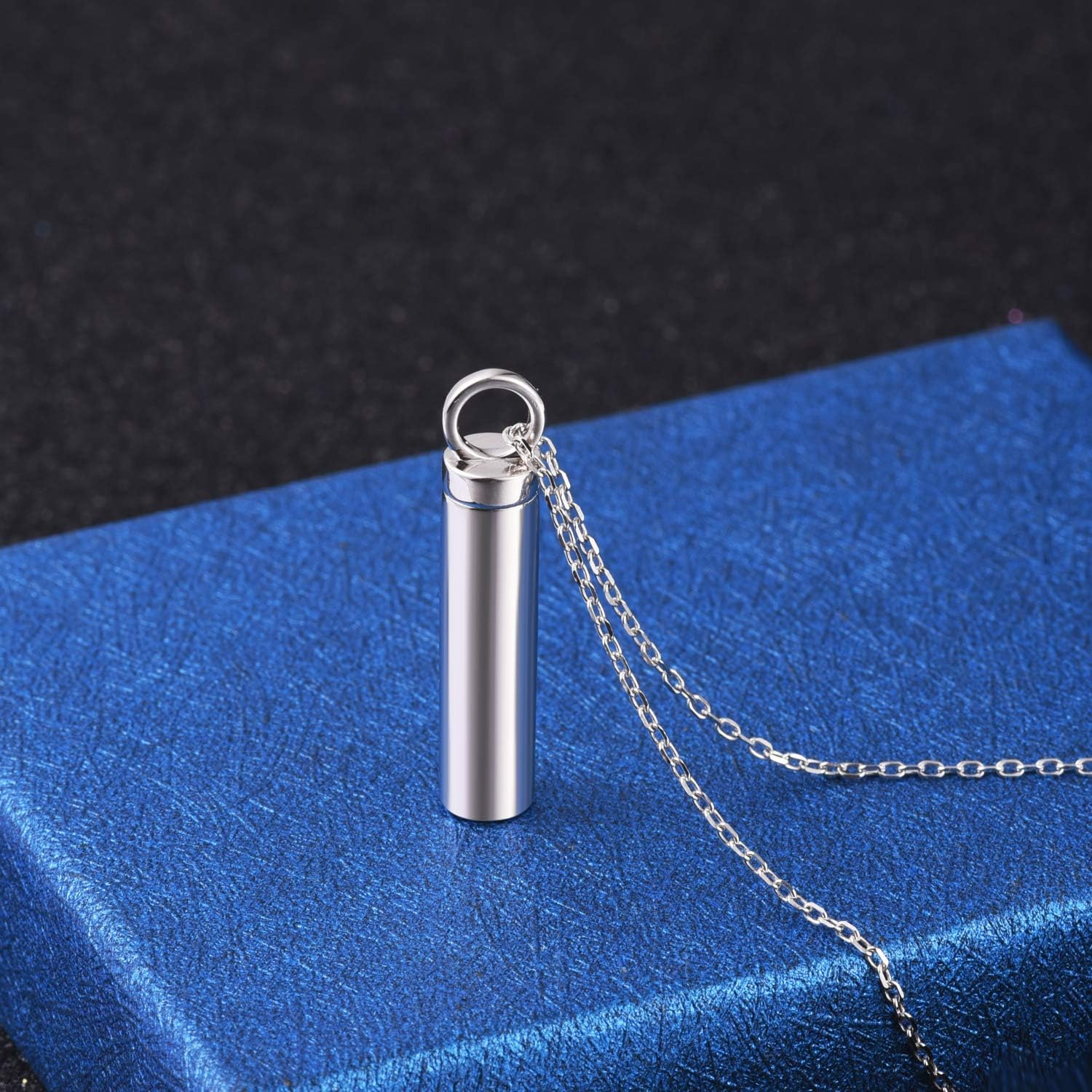 925 Sterling Silver Minimalist Urn Pendant Ash Necklace - Memorial Ashes Keepsake Exquisite Cremation Jewelry