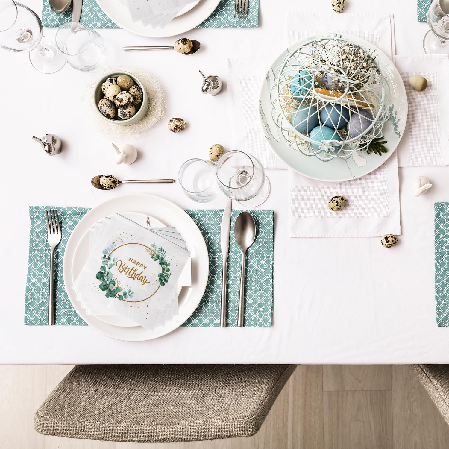 40 Pièces Serviettes De Ariage, Serviettes Vert Sauge, Serviettes R