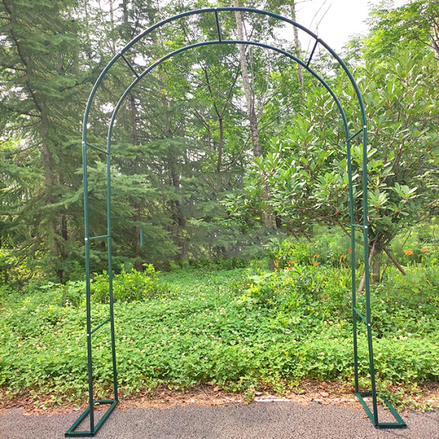 Arco da giardino in metallo resistente, elegante pergolato tubolare per piante rampicanti, rose e matrimoni, perfetto per feste nuziali e decorazioni esterne, verde, 140 x 230 x 40 cm