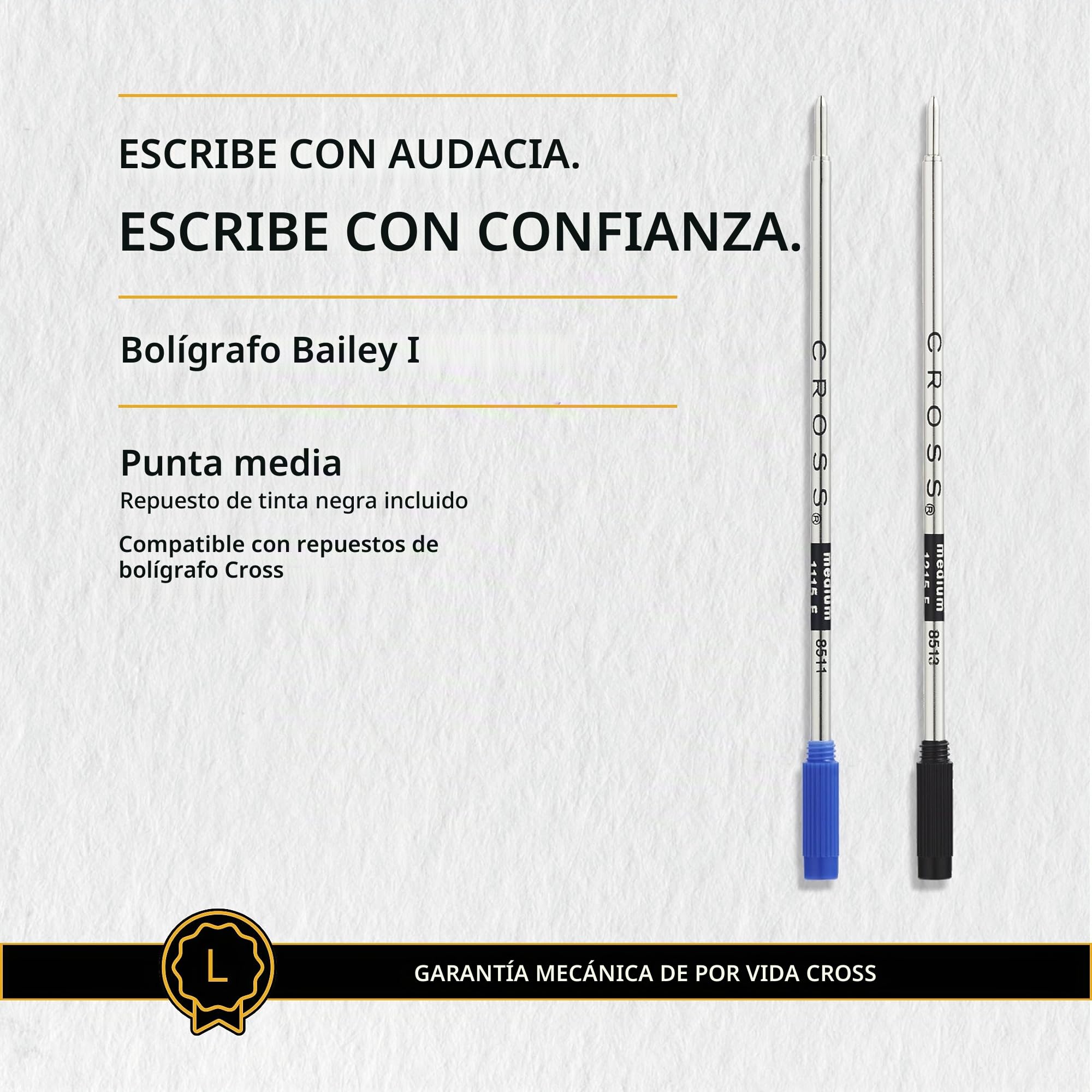 CROSS Bailey Bolígrafo negro mate con cita PVD negro pulido