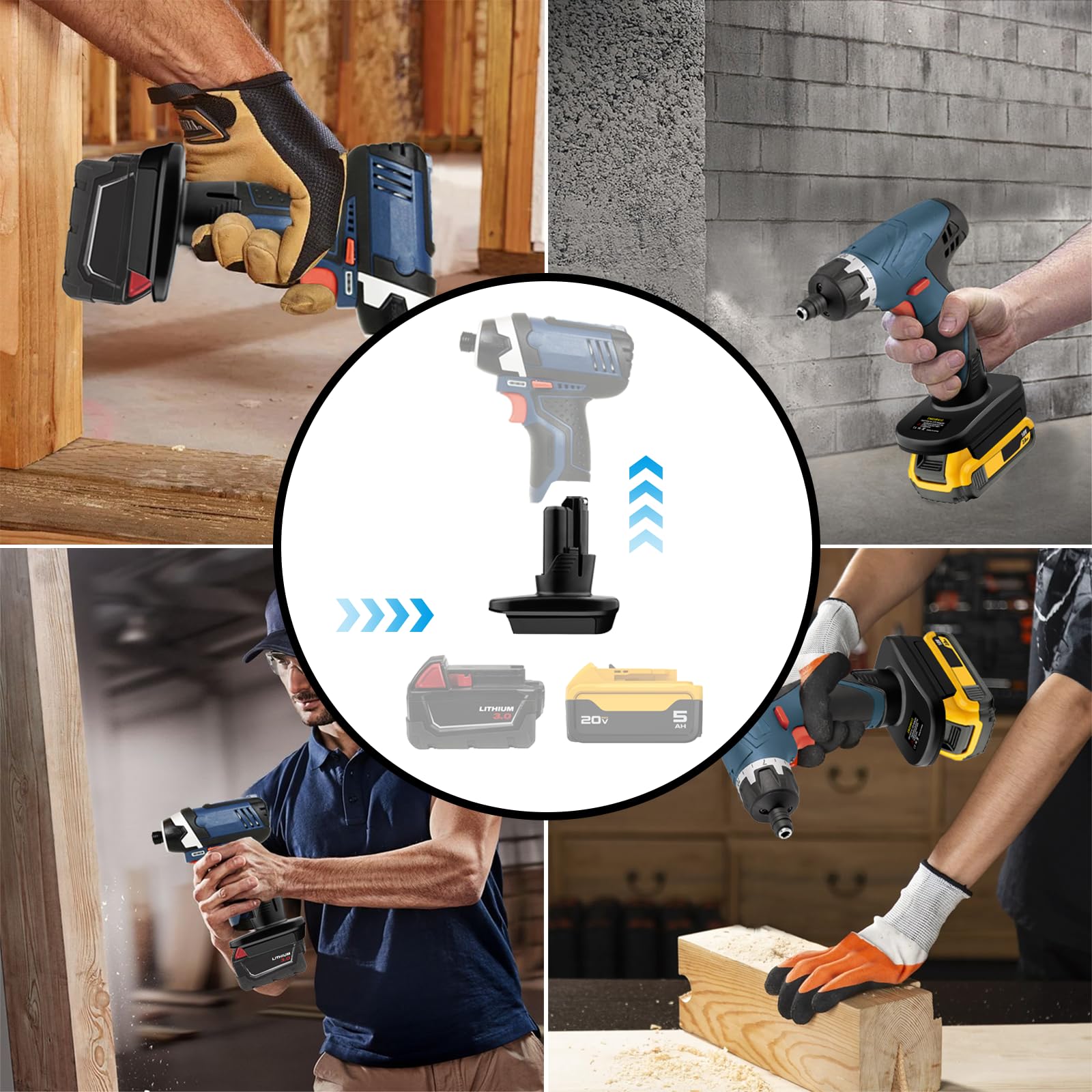 Battery Adapter Converter - DeWalt 20V & Milwaukee M18 To Bosch 12V/10.8V Power Tool Adapter 8 thumbnail image